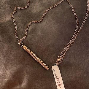 Long Gold Chain, Crystal Studded Pendant Necklace